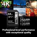 Lexar 64GB Professional 1667x UHS-II SDXC Memory Card - Image 4