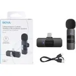 BOYA BY-V1 (SOLO) Ultracompact Wireless Microphone System with Lightning Connector for iOS Devices (2.4 GHz - Black) - Image 2