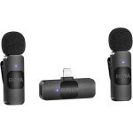 BOYA BY-V2 (DUO) Ultracompact 2-Person Wireless Microphone System with Lightning Connector for iOS Devices (2.4 GHz - Black)