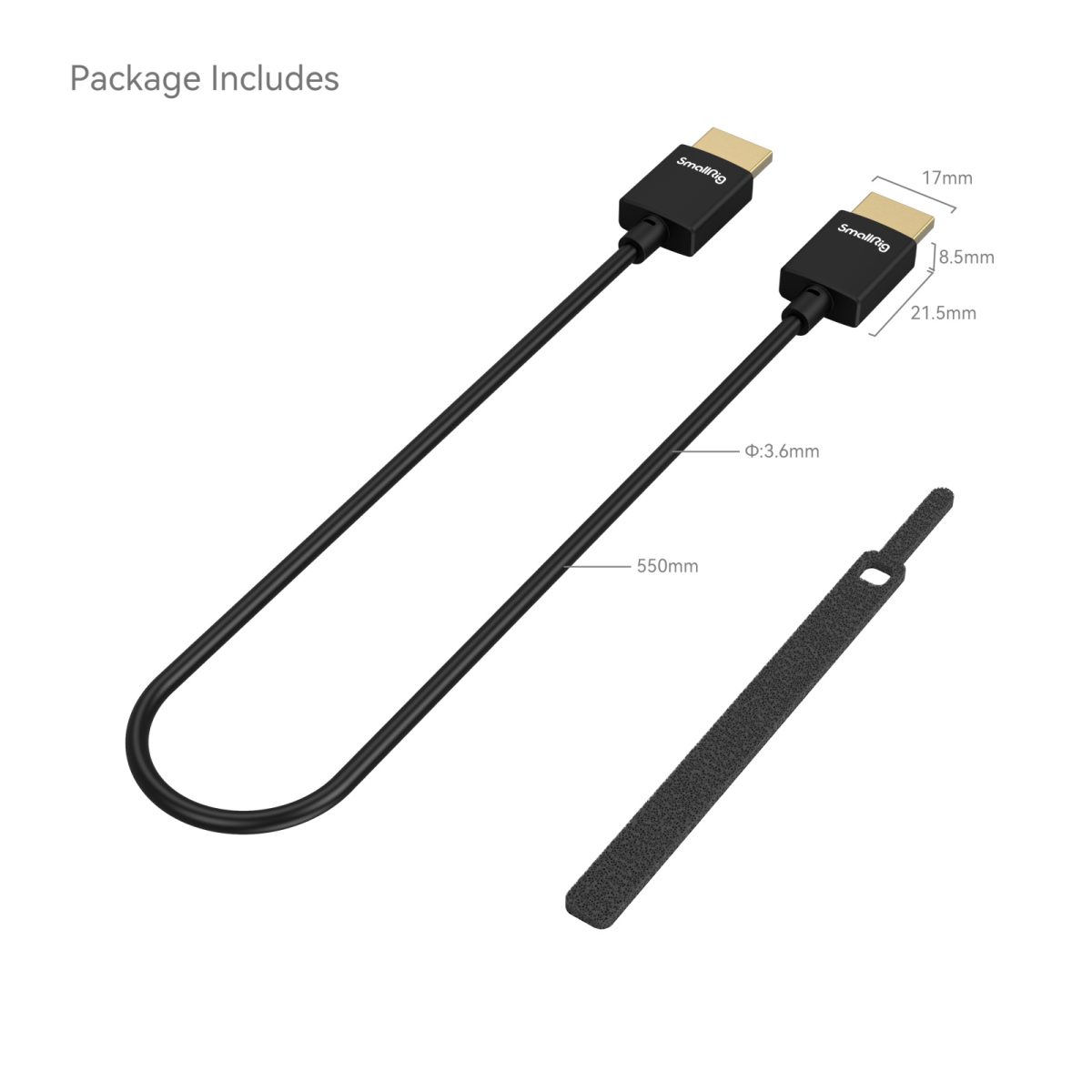 SmallRig Ultra-Slim 4K HDMI Cable (1.8') 2957B - Image 6