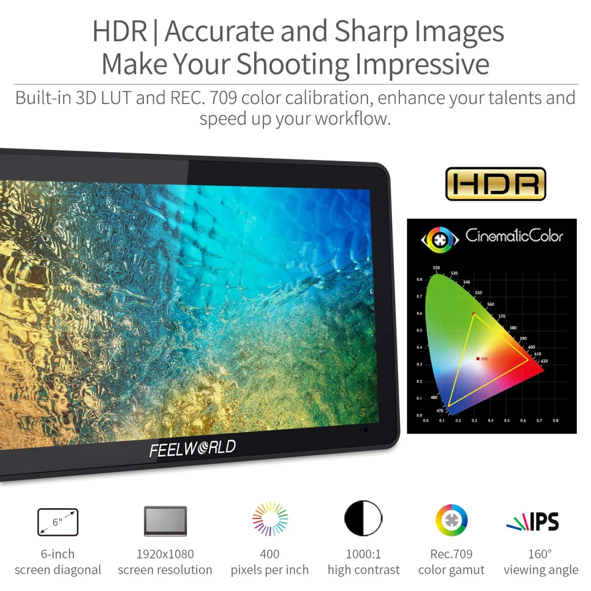 2 FeelWorld F6 Plus 4K HDMI Monitor - Image 2