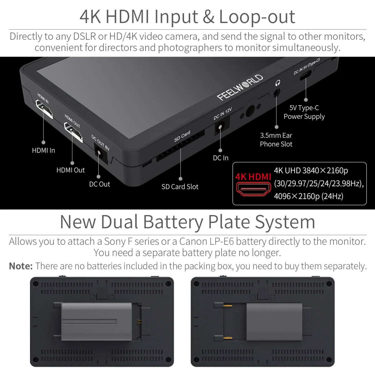 5 FeelWorld F6 Plus 4K HDMI Monitor - Image 5
