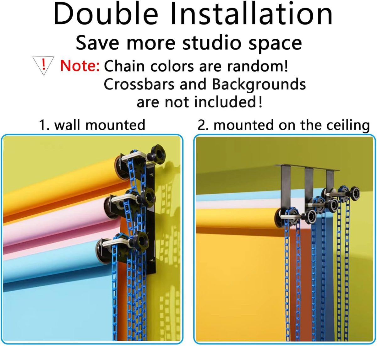 General Backdrop Wall Mount 3 Roller Support System - Image 6
