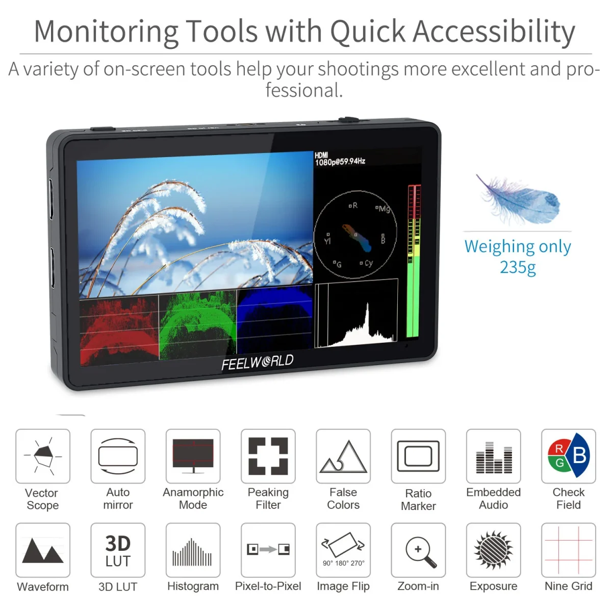 7 FeelWorld F6 Plus 4K HDMI Monitor - Image 7