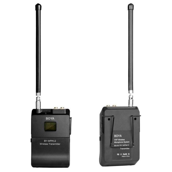 Boya Camera-Mount VHF Wireless Omni Lavalier Microphone, Black - BY-WFM12