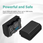 BESTON NP-FZ100 Battery Pack Compatible with Firmware 2.0 Sony A7III, A7RIII, A9, Alpha A7 III, A7R3 Digital Cameras - Image 2