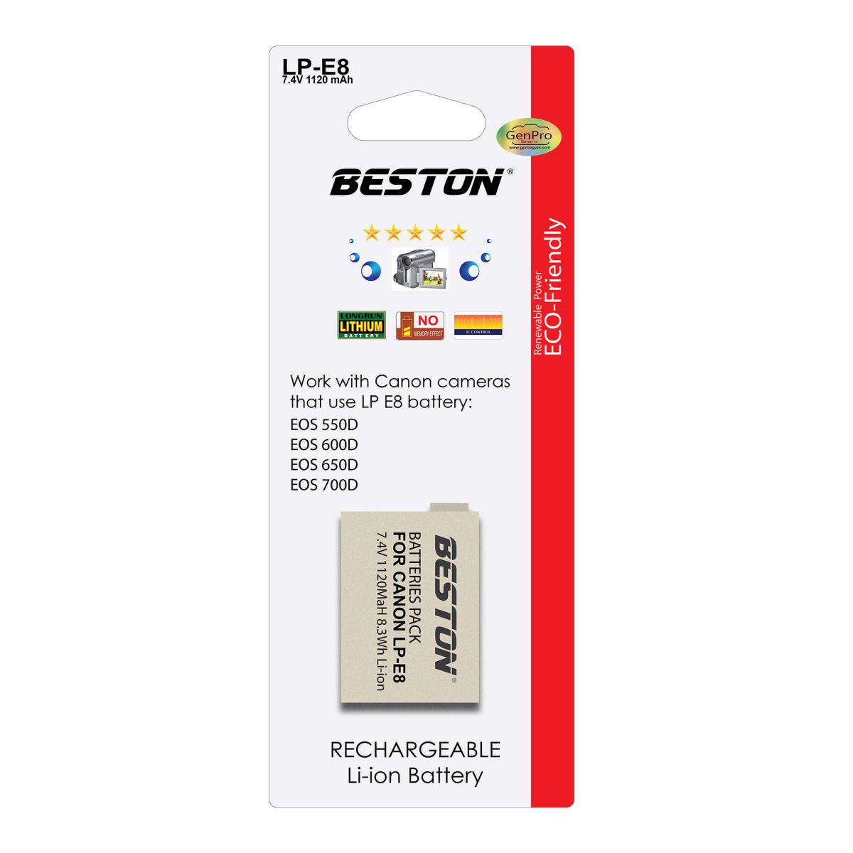 LP-E8.jpg-4 BESTON LP-E8 Battery for Canon - Image 1