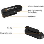 Comica Audio Vimo S MI 2-Person Wireless Microphone System with Lightning Connector for iOS Devices (Black, 2.4 GHz) - Image 15