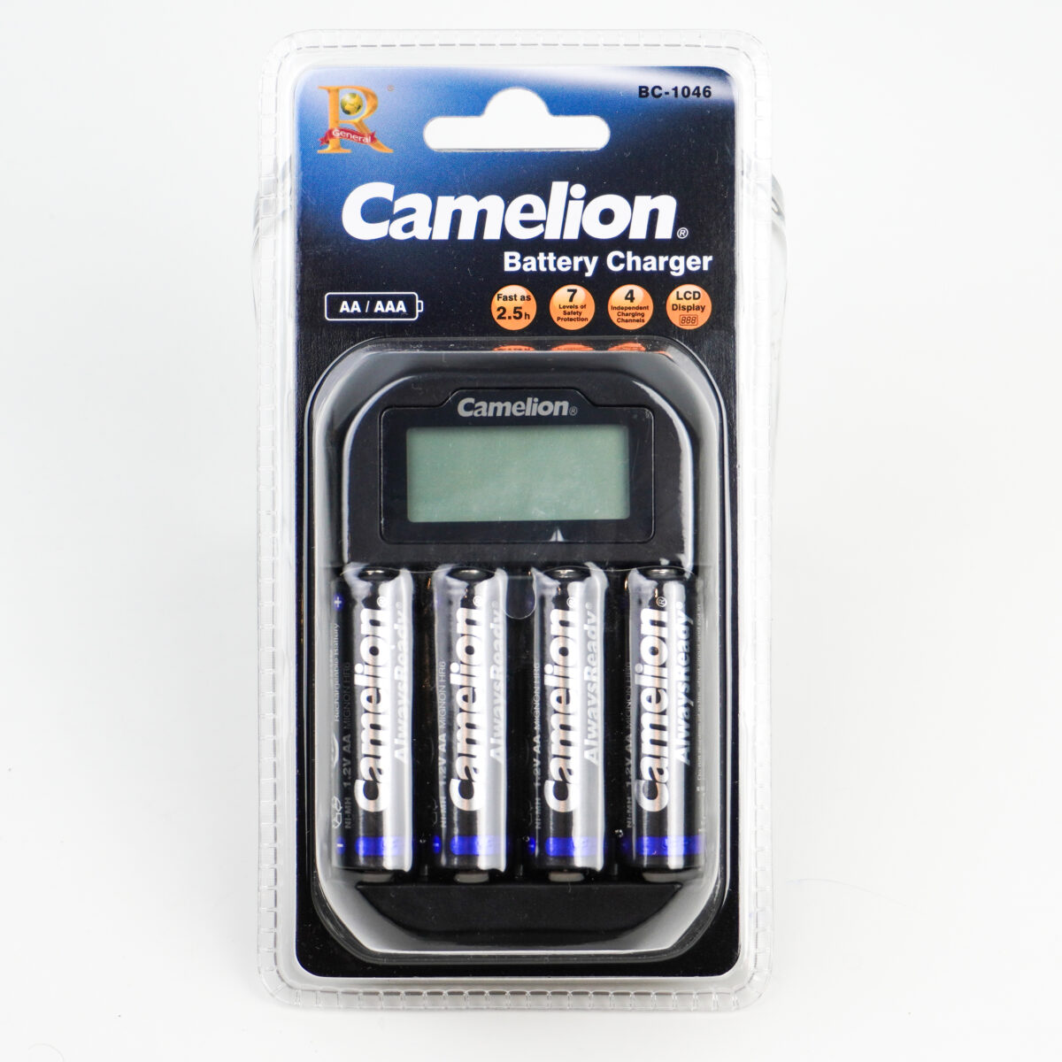 Camelion BC-1046 Batteries Pack of 4, 2500mAh with Fast Charger & LCD Display - Image 1