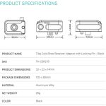 Tilta Cold Shoe Receiver Adapter with Locking Pin (Black) TA-CSR2-B - Image 14