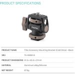 Tilta Accessory Mounting Bracket (1/4"-20 to Cold Shoe) TA-AMB4-B - Image 12