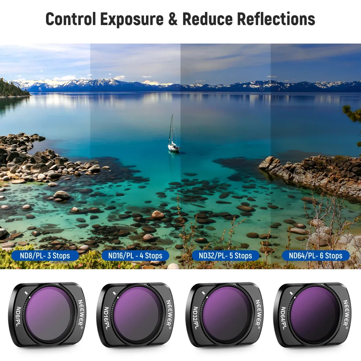 Neewer 4 Pack Magnetic ND/CPL Filter Set for DJI OSMO Pocket 3 - Image 4