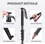 Ulanzi TB12 61-Inch Camera Monopod, Aluminum Photography Monopod with 5-Section Height, Lightweight & Portable Camera Accessories, for Cameras Canon, Nikon & Sony Mirrorless & DSLR, Easy to Carry - Image 5