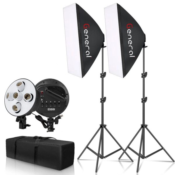 General Kit2pc 5 in 1 Light Lamp Photo Studio Softbox kit