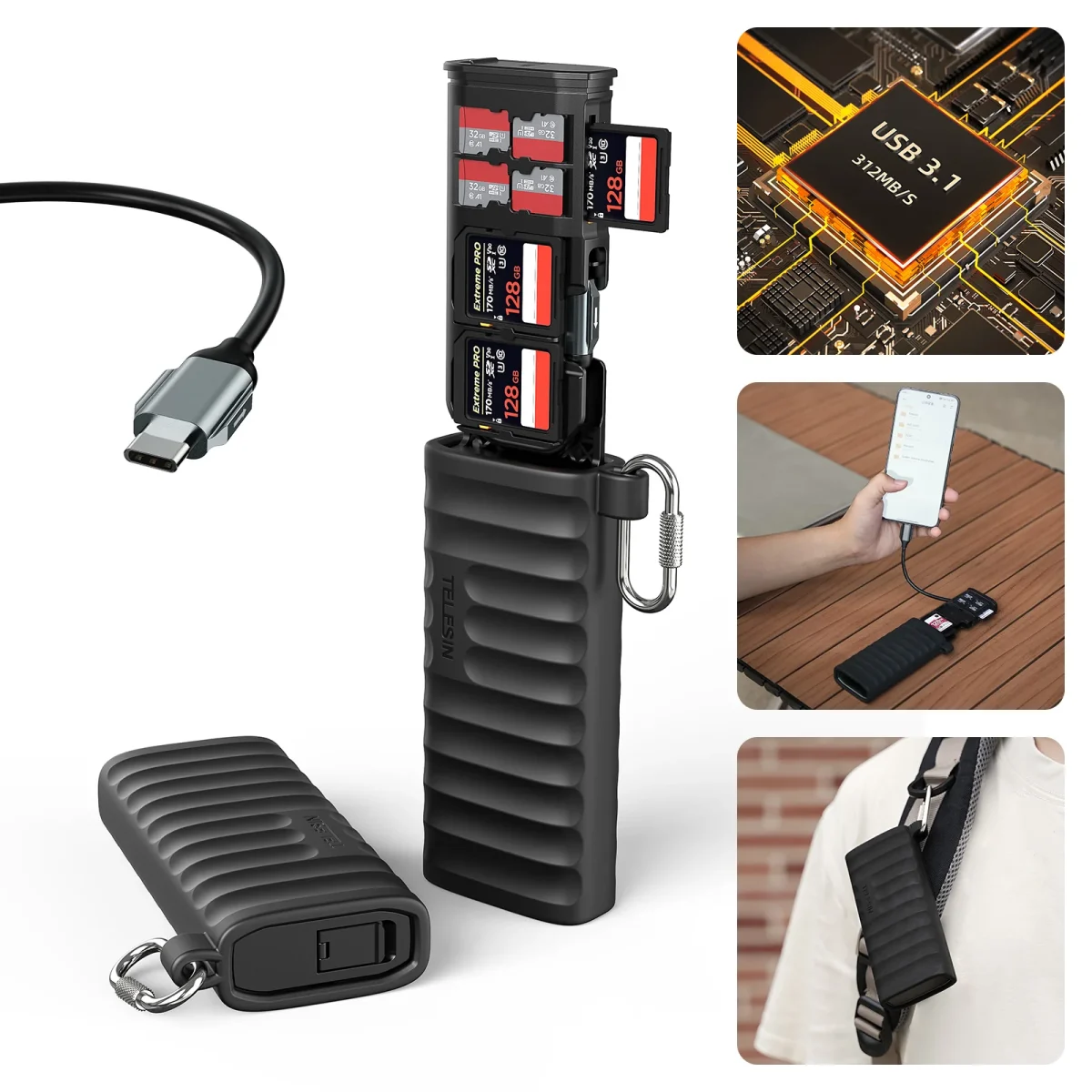 TELESIN Multifunctional card reader S6-MCR-01 - Image 4