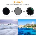 K&F Concept Nano-X Series Variable ND & CPL 2-in-1 Filter 77mm, 1 to 5-Stop (KF01.1087V1) - Image 9