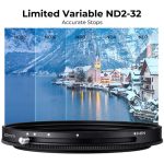 K&F Concept Nano-X Series Variable ND & CPL 2-in-1 Filter 77mm, 1 to 5-Stop (KF01.1087V1) - Image 7