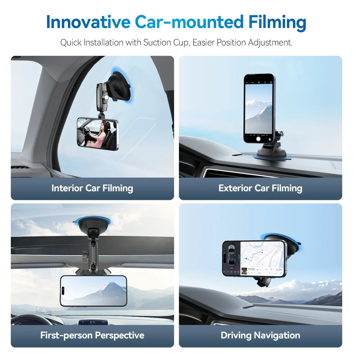 3_00a727fb-e86b-4322-99c5-8de18040b146 TELESIN Magnetic Suction Car Phone Mount P3-SUS-02 - Image 4