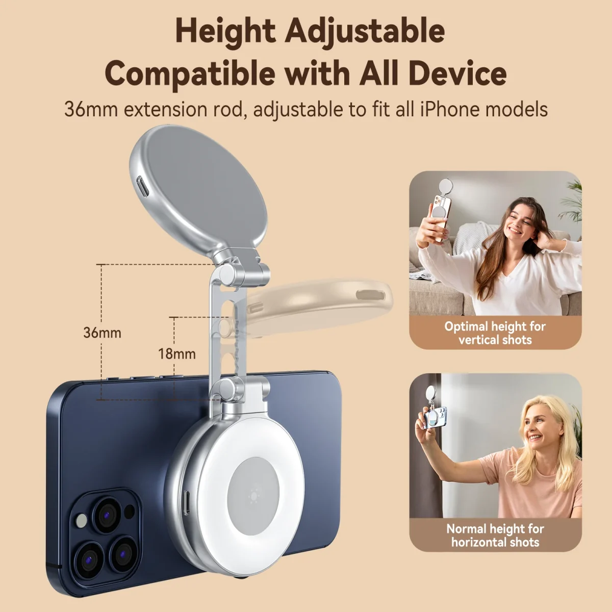 TELESIN Magnetic Selfie Ring Light S5-BGD-01 - Image 3