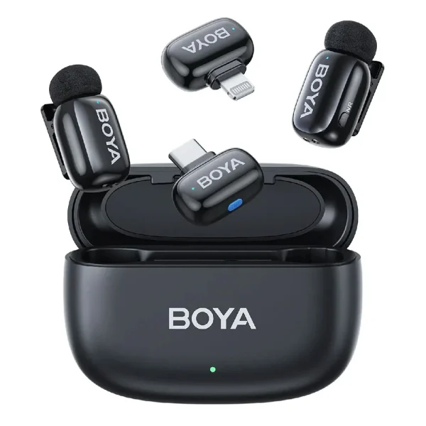 BOYA Mini-12 Tiny Wireless Microphone System Combo Edition (2.4 GHz, Black)