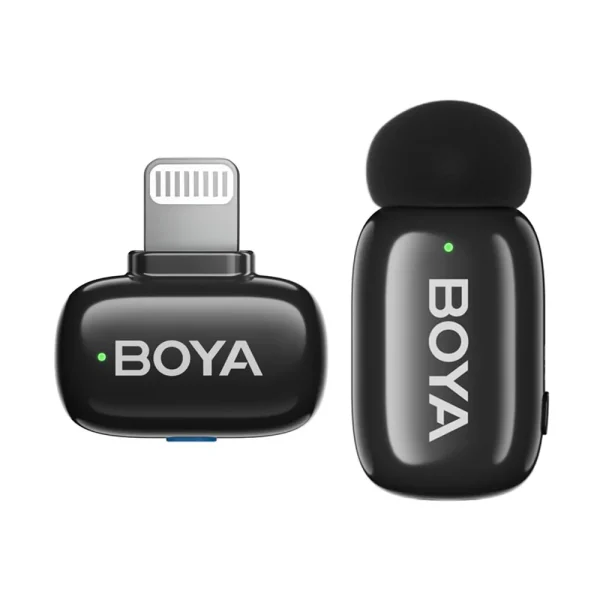 BOYA Mini-16 Tiny Wireless Microphone System With Lightning Connector For iOS Devices (2.4 GHz, Black)
