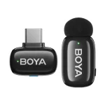 BOYA Mini-17 Tiny Wireless Microphone System With USB-C Connector For Android/iOS Devices (2.4 GHz, Black)