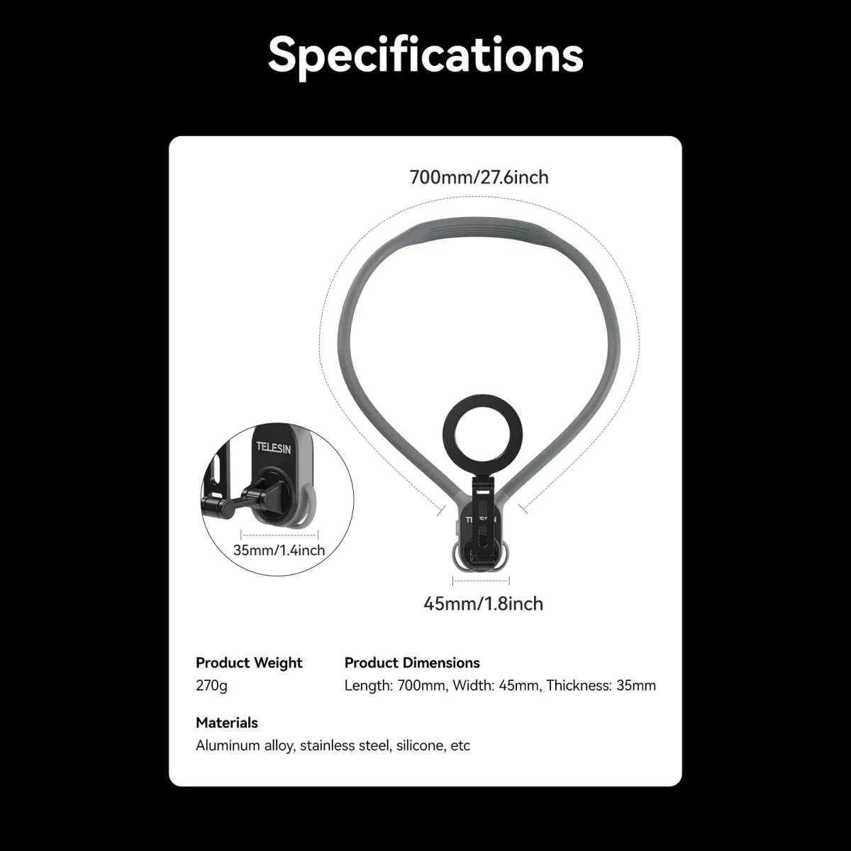 TELESIN-Magnetic-Neck-Holder-for-Phones_12 TELESIN Magnetic Neck Mount for Phones MNM-002 - Image 6