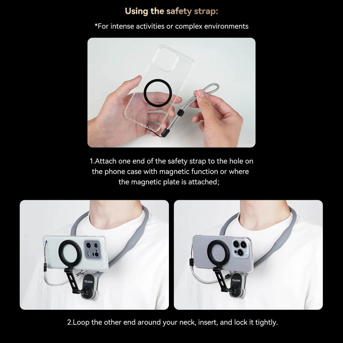 TELESIN-Magnetic-Neck-Holder-for-Phones_15 TELESIN Magnetic Neck Mount for Phones MNM-002 - Image 9