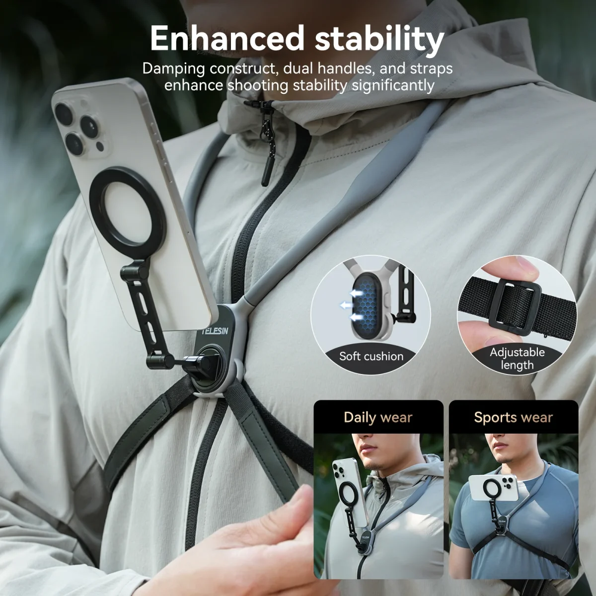 TELESIN-Magnetic-Neck-Holder-for-Phones_5 TELESIN Magnetic Neck Mount for Phones MNM-002 - Image 4