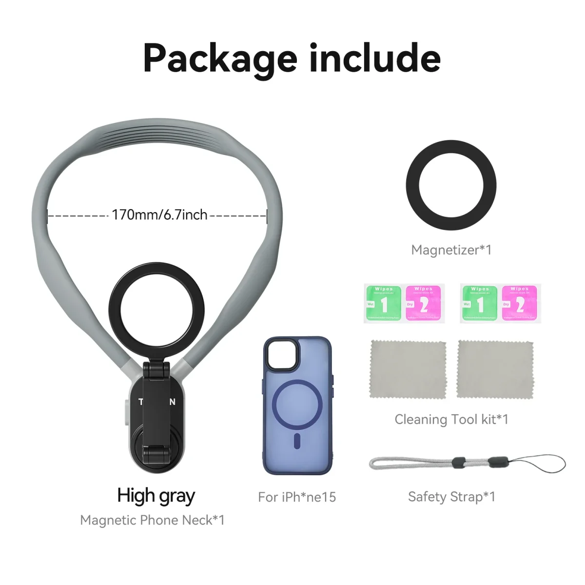 iPhone15 TELESIN Magnetic Neck Mount for Phones MNM-002 - Image 2