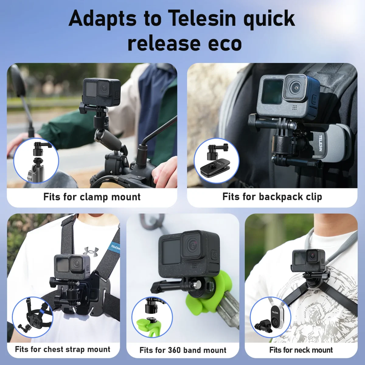 TELESIN Quick Release Universal Clamp Mount S3-HBM-01 - Image 7