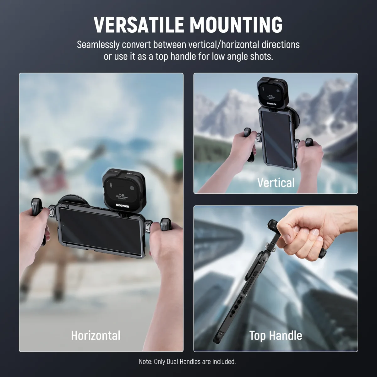 Neewer Mini Rotatable Dual Handle For Smartphone Video Rig - Image 4