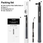 TELESIN 9.8' Carbon Fiber Selfie Stick GP-MNP-300-3 - Image 17