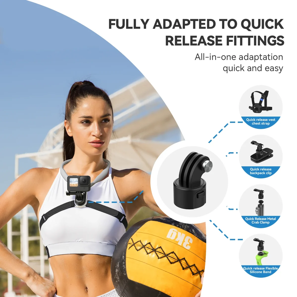 TELESIN Quick Release Neck Mount for Action Cameras (2.0) S2-HNB-004 - Image 7