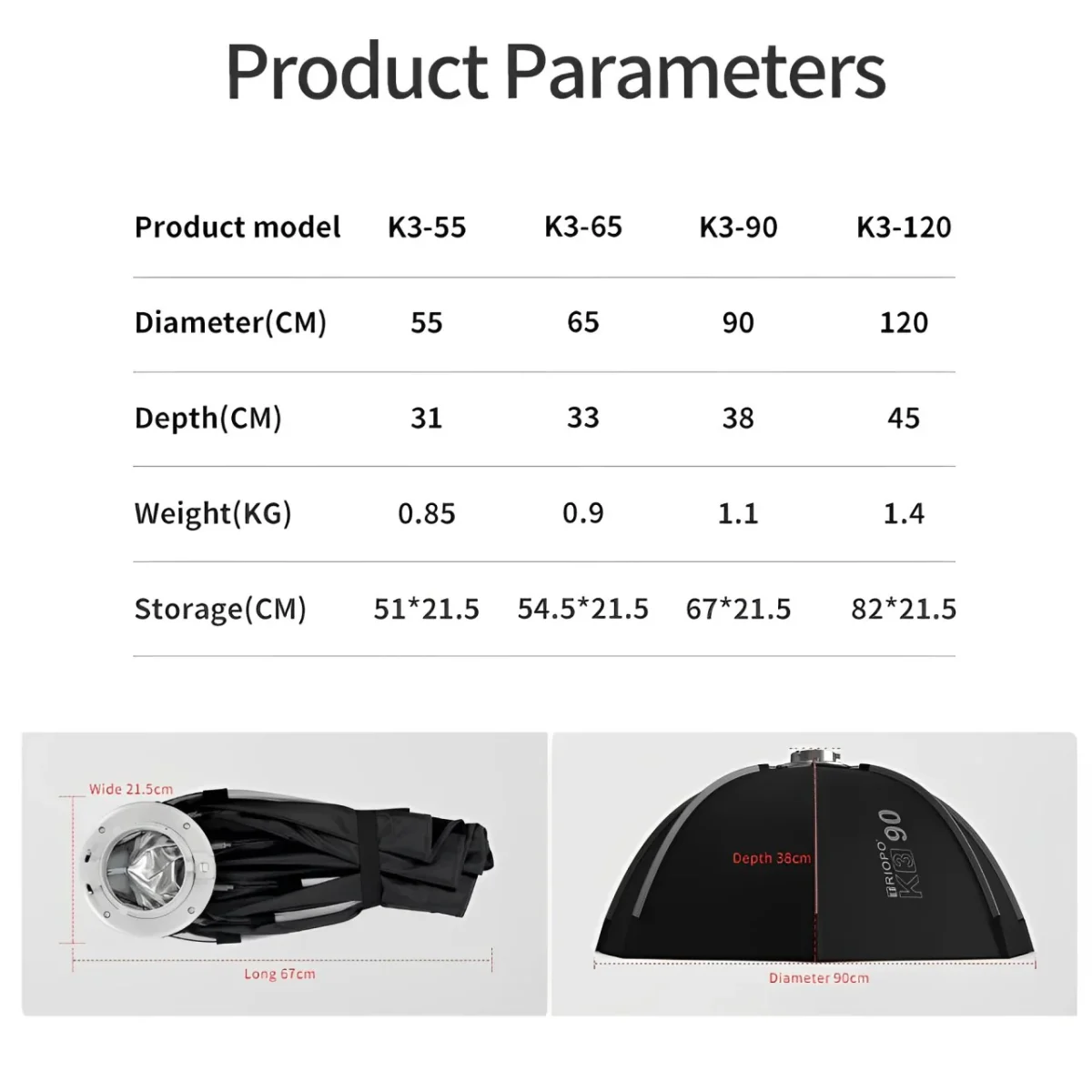 Triopo Quick Setup Octagon Softbox K365cm + Honeycomb Grid with Detachable Bowens Mount, Reflective Silver Interior for Studio Photography - Image 2