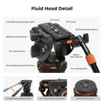 K&F Concept Professional Video Tripod with Fluid Head VA3+BV10 (KF09.147V1) - Image 8