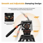 K&F Concept Professional Video Tripod with Fluid Head VA3+BV10 (KF09.147V1) - Image 7