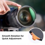 K&F Concept 82mm Black Mist 1/4 + ND8-128 Variable ND 2 in 1 Filter with Double-sided 28-layer Anti-reflection Green Film and Lever Nano-Xcel Series (KF01.2033) - Image 7