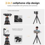 K&F Concept 2-in-1 Cellphone Stand Flexible Tripod MS-01 (KF09.129) - Image 2
