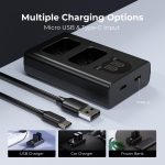 K&F Concept NP-FW50 Battery Charger with LCD Screen for Sony A7, A7II, A7RII, A7SII, A7S, A7S2, A7R, A7R2, A6000, A6500, A6300, RX10, NEX-3/5/7 (KF28.0009V1) - Image 4