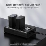 K&F Concept NP-FW50 Battery Charger with LCD Screen for Sony A7, A7II, A7RII, A7SII, A7S, A7S2, A7R, A7R2, A6000, A6500, A6300, RX10, NEX-3/5/7 (KF28.0009V1) - Image 6