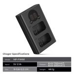 K&F Concept NP-FW50 Battery Charger with LCD Screen for Sony A7, A7II, A7RII, A7SII, A7S, A7S2, A7R, A7R2, A6000, A6500, A6300, RX10, NEX-3/5/7 (KF28.0009V1) - Image 7