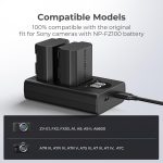 K&F Concept NP-FZ100 Battery Charger with LCD for Sony Alpha Cameras (KF28.0010V1) - Image 3