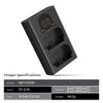 K&F Concept NP-FZ100 Battery Charger with LCD for Sony Alpha Cameras (KF28.0010V1) - Image 7