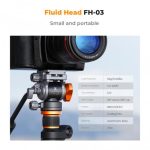 K&F Concept Video Fluid Head Tripod Head Max Load 11lb/5kg,Silky-Smooth, Stable Tripod Fluid Head for pan and tilt,Arca Swiss-Compatible Fluid Head Mount (KF31.087) - Image 2