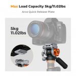 K&F Concept Video Fluid Head Tripod Head Max Load 11lb/5kg,Silky-Smooth, Stable Tripod Fluid Head for pan and tilt,Arca Swiss-Compatible Fluid Head Mount (KF31.087) - Image 5