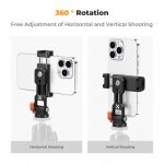 K&F Concept Metal Phone Tripod Mount,Universal Smartphone Stand with 2 Cold Shoe Mount, Adjustable Cellphone Holder for Horizontal and Vertical Shooting, Compatible with iPhone/Samsung and All Phones (KF31.094) - Image 4