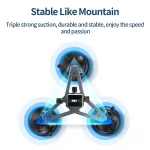 TELESIN Triple Suction Cup Camera Mount TE-TSB-001 - Image 9