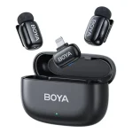 BOYA Mini-15 Tiny Wireless Microphone System 2-Person With Lightning Connector For iOS Devices (2.4 GHz, Black)