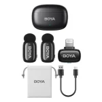 BOYA Mini-15 Tiny Wireless Microphone System 2-Person With Lightning Connector For iOS Devices (2.4 GHz, Black) - Image 6